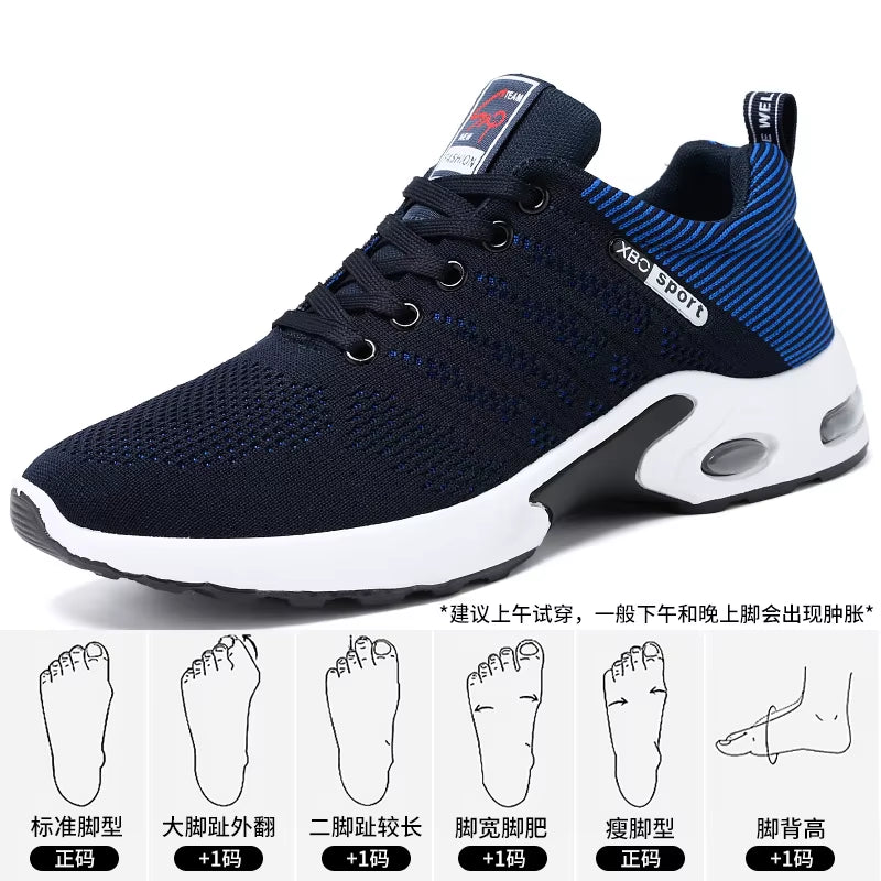 Men'S Trendy Breathable Lace-Up Running Shoes Korean Light Casual Sports Sneakers