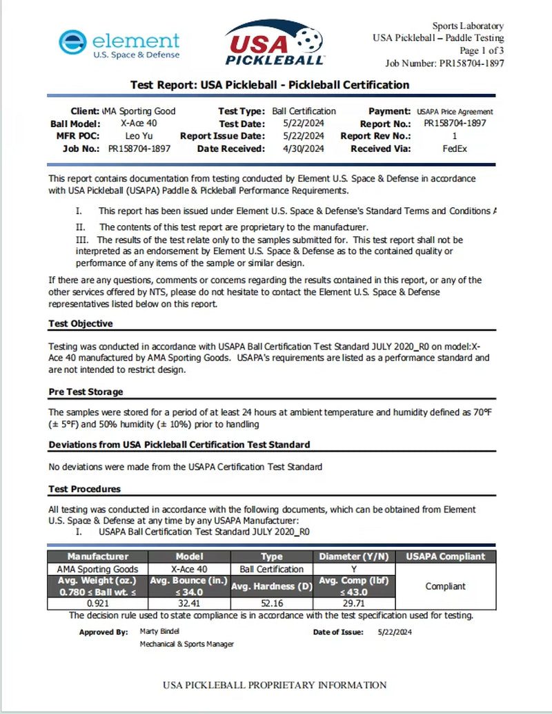 AMA Sport X-ACE Pickleballs 40 Hole Durable Outdoor Pickleball Balls Crack Resistant ONE Piece Balls 100% Pop-Optic Yellow