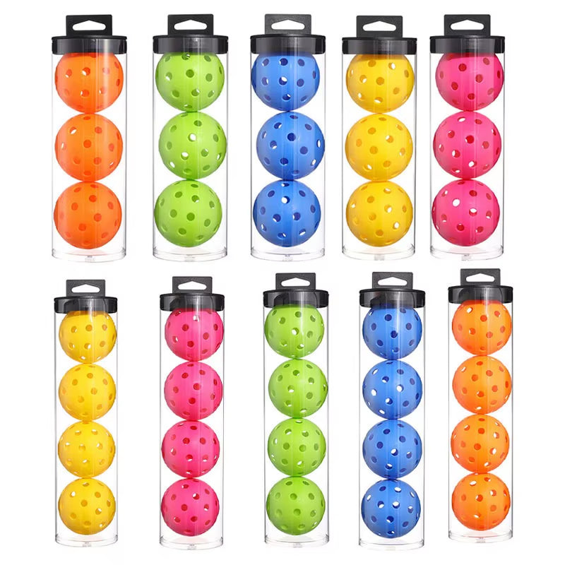 Pickleball 74MM Durable 40 Holes Outdoor Box 3/4/6Pcs Pickleballs Outdoor Sport for Competition High Elasticity Pickleball Packs