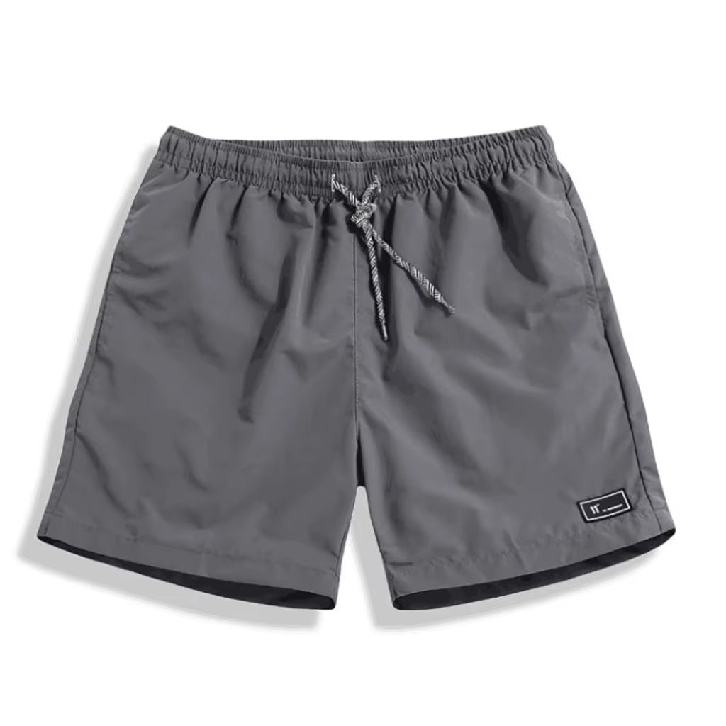 Men'S Summer Solid Colour Fast-Drying Beach Drawstring Short Trousers Casual Fashion Simple and Basics Thin Sports Short Pants