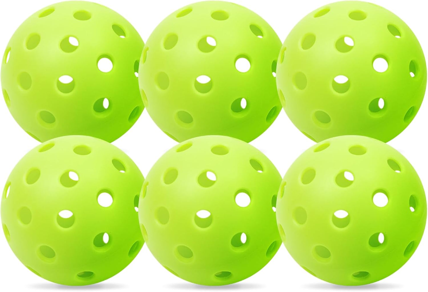 12/6 Pack Pickleball Balls - Outdoor Pickle Ball 40 Holes - Durable Pickleballs with High Bounce, Superior Visibility and Smooth Flight, Suitable for All Skill Level