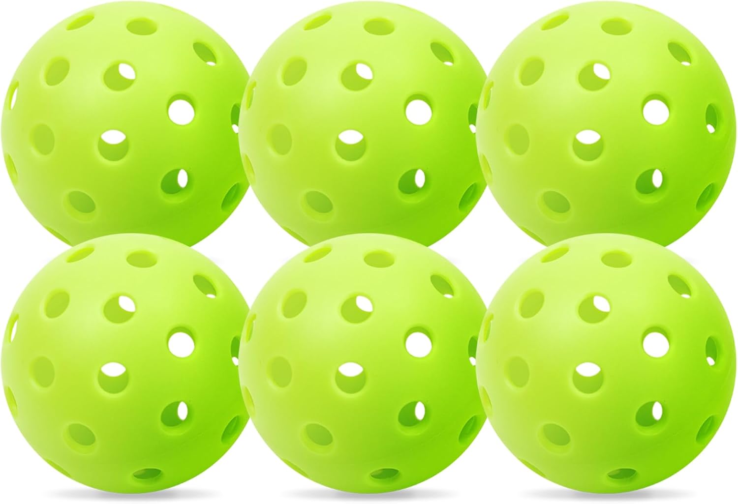 12/6 Pack Pickleball Balls - Outdoor Pickle Ball 40 Holes - Durable Pickleballs with High Bounce, Superior Visibility and Smooth Flight, Suitable for All Skill Level