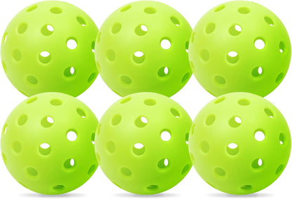 12/6 Pack Pickleball Balls - Outdoor Pickle Ball 40 Holes - Durable Pickleballs with High Bounce, Superior Visibility and Smooth Flight, Suitable for All Skill Level