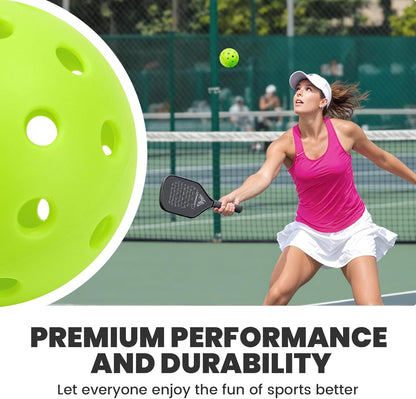 12/6 Pack Pickleball Balls - Outdoor Pickle Ball 40 Holes - Durable Pickleballs with High Bounce, Superior Visibility and Smooth Flight, Suitable for All Skill Level