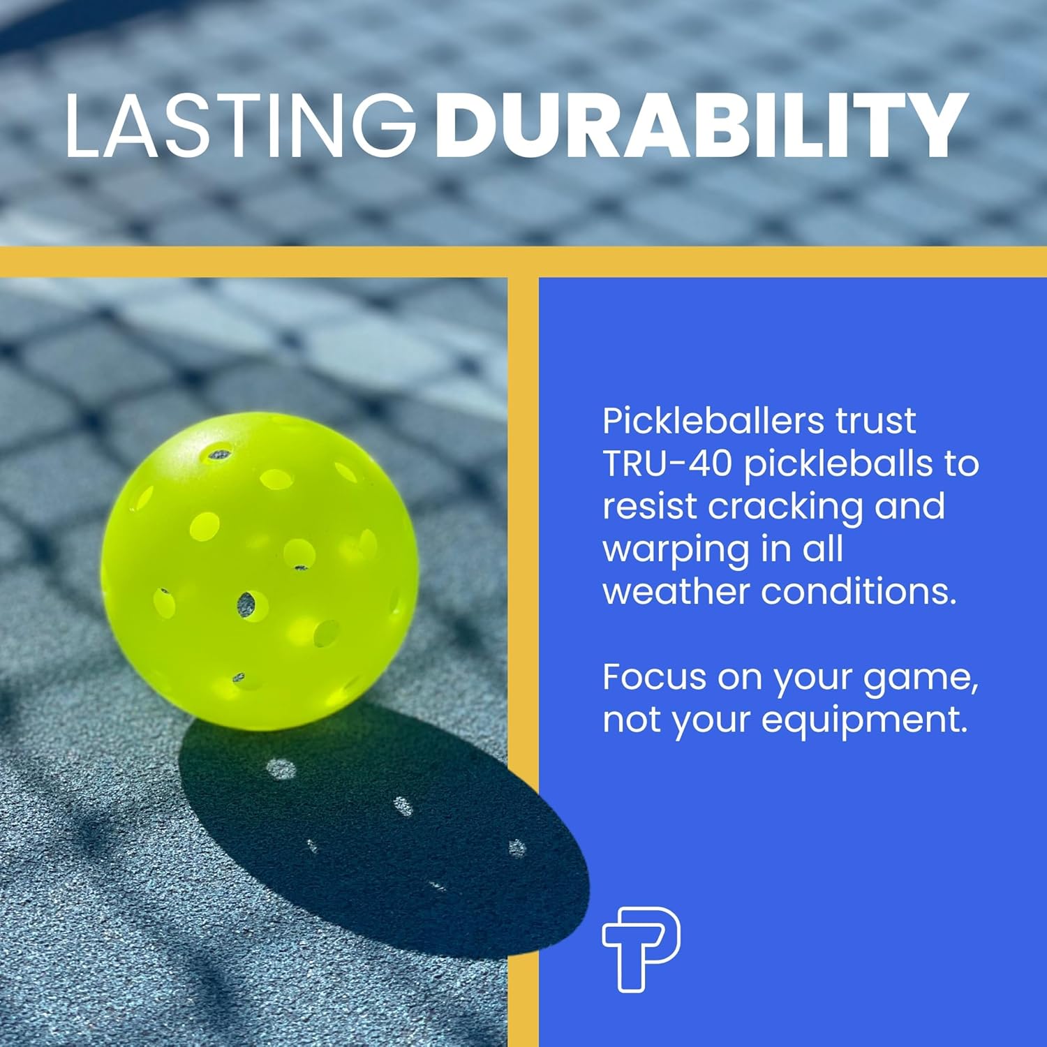 Tru-40 Outdoor Pickleballs - USAPA Approved Pickleball Balls for Recreational and Tournament Play - Available in 3, 12, 50, and 100
