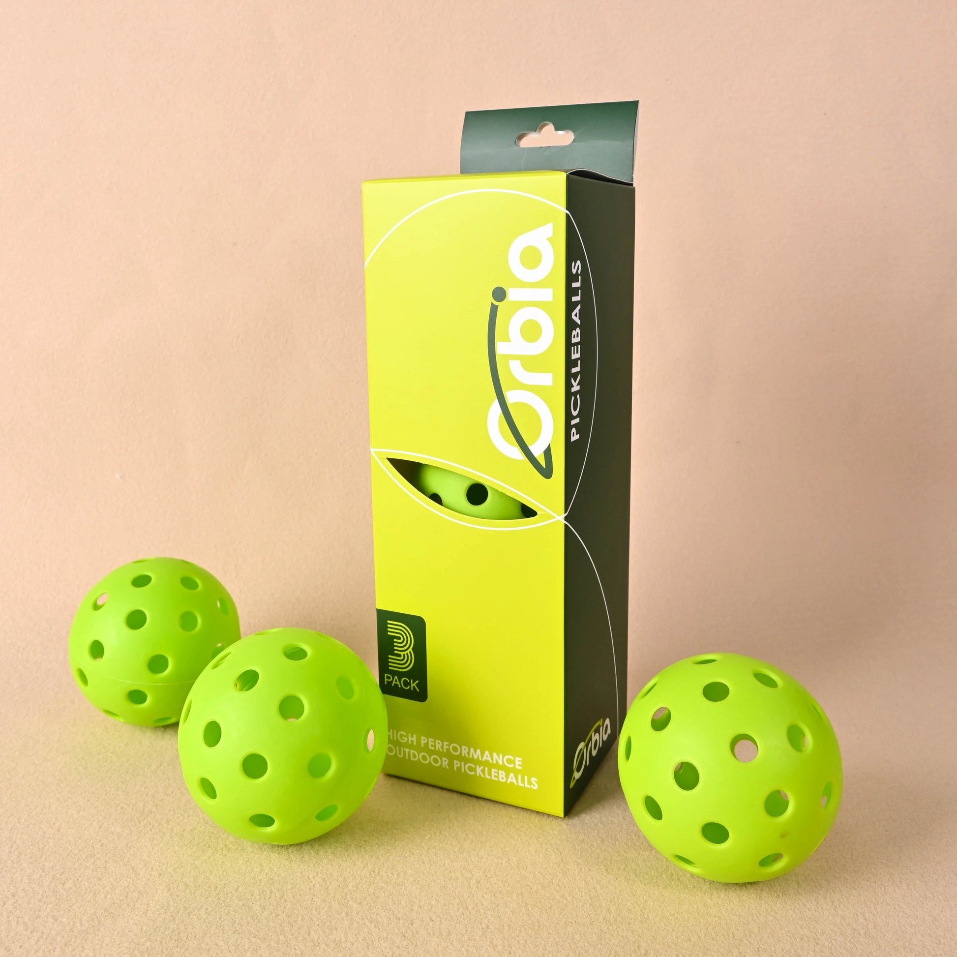 Orbia Sports 3Pcs Durable Pickleball Balls Outdoor 40 Holes Training Pickleball Accessories 74Mm Standard Pickle Balls