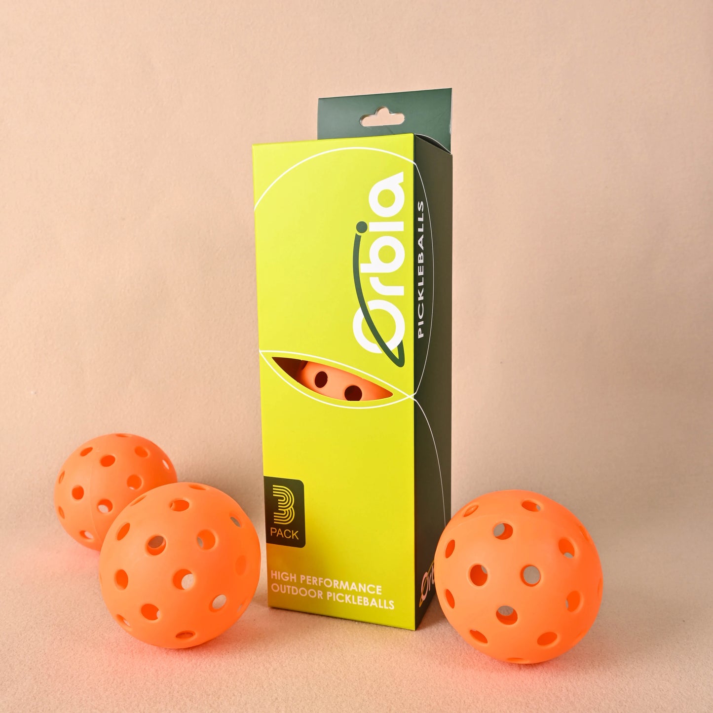 Orbia Sports 3Pcs Durable Pickleball Balls Outdoor 40 Holes Training Pickleball Accessories 74Mm Standard Pickle Balls