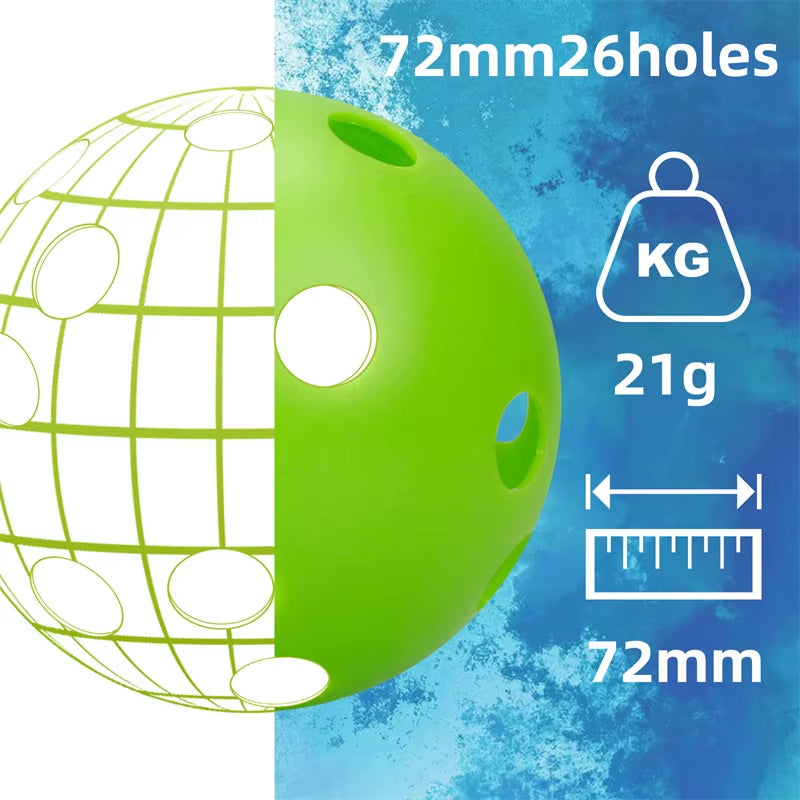 3/6/12Pcs Durable Indoor Pickleball Balls 26 Holes 72Mm Training Paddle Ball Plastic Pickleball for Entertainment and Practice