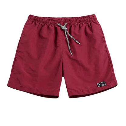 Men'S Summer Solid Colour Fast-Drying Beach Drawstring Short Trousers Casual Fashion Simple and Basics Thin Sports Short Pants