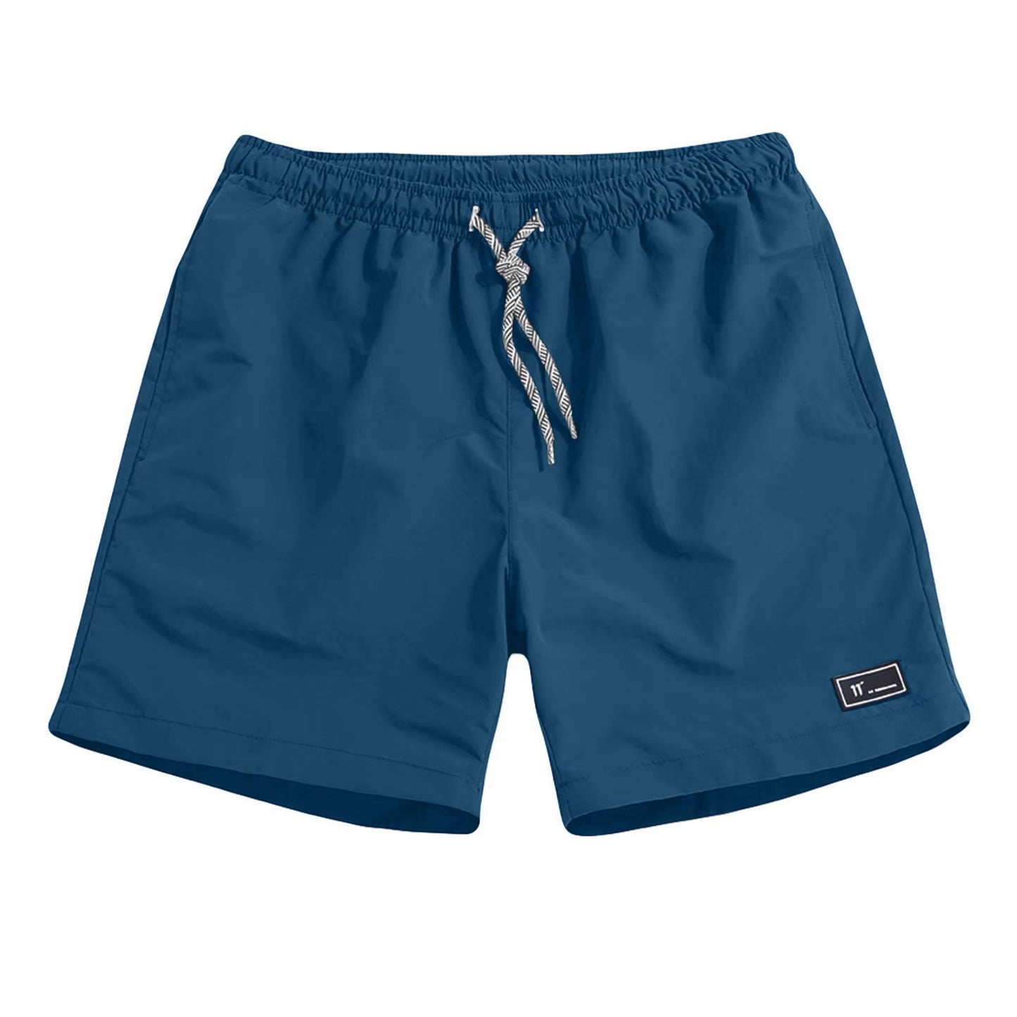 Men'S Summer Solid Colour Fast-Drying Beach Drawstring Short Trousers Casual Fashion Simple and Basics Thin Sports Short Pants