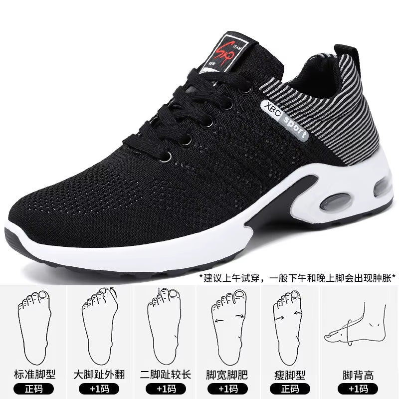 Men'S Trendy Breathable Lace-Up Running Shoes Korean Light Casual Sports Sneakers