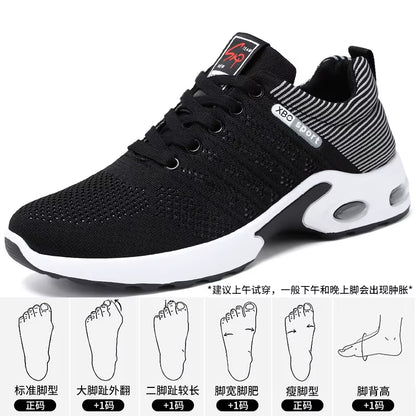 Men'S Trendy Breathable Lace-Up Running Shoes Korean Light Casual Sports Sneakers